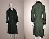 Vintage 1960s Adolfo at Saks Fifth Avenue Knit Skirt Suit with Faux Fur Collar and Sleeve Trim