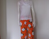 Vintage Estevez and Vera Outfit 1970s Garden Party Loungewear Pajamas Pool Beach Coverup