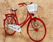 art print poster illustration 13x19 Bicycle