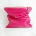 Small Pink Leather Clutch. ONLY 4 left. Foldover Zipper Bag.