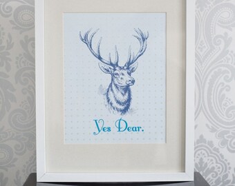 8x10 Print, Blue Grey and Green, Yes Dear.