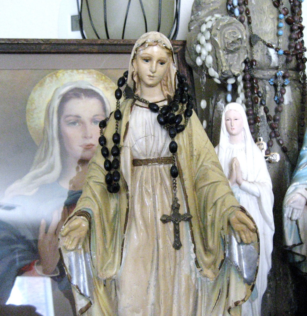 Vintage Italian Black Wooden Rosary