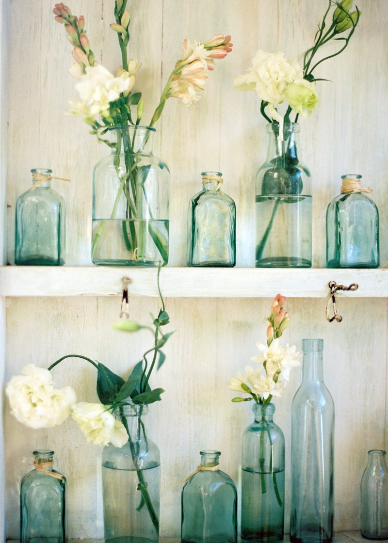 vintage bathroom decor - collection of two 5x7 fine art photos