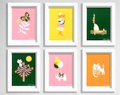 Up in the Air - Set of Six 5x7 Screenprints