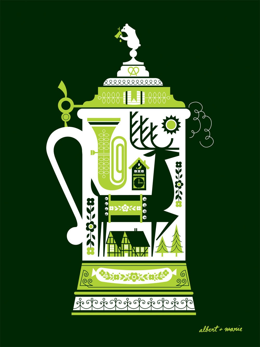 DeerStein Screen Print Poster - 18 x 24