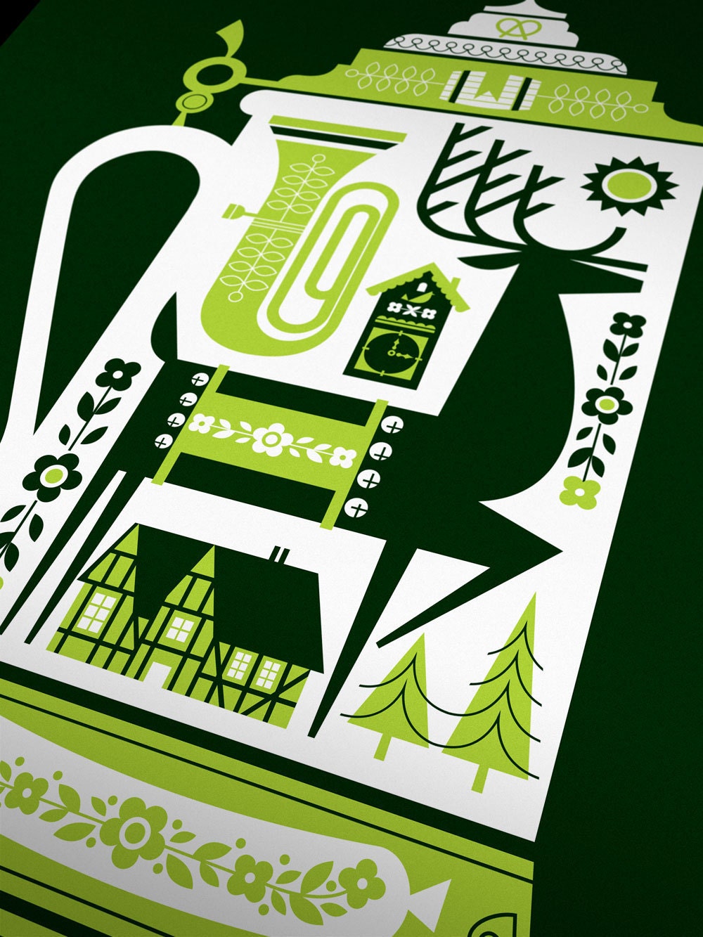 DeerStein Screen Print Poster - 18 x 24