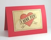 I Love Mom - Wood Pyrography - Mother's Day card