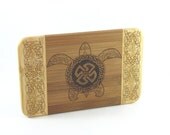 Celtic Turtle wall art - Wood Pyrography - bamboo wall hanging