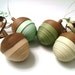 Quilled Acorn Ornaments Green and Beige
