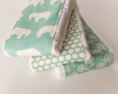 Baby Burp Cloths - Set of 3 - Mod Basics in Pool from Birch 100% Organic Fabric