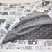 Organic Baby Blanket - Happy Drawing by Ed Emberley - Elephants with Charcoal Minky (30 X 32)