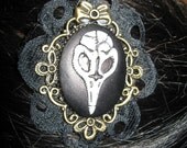 STEAMPUNK CAMEO FASCINATOR "steampunk skull" goth neo victorian hair jewelry & brooch Fantasy reenactment Lolita garb Belly Dance adornment