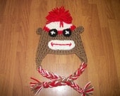 4-12 Year Sock Monkey Hat - Photo Prop