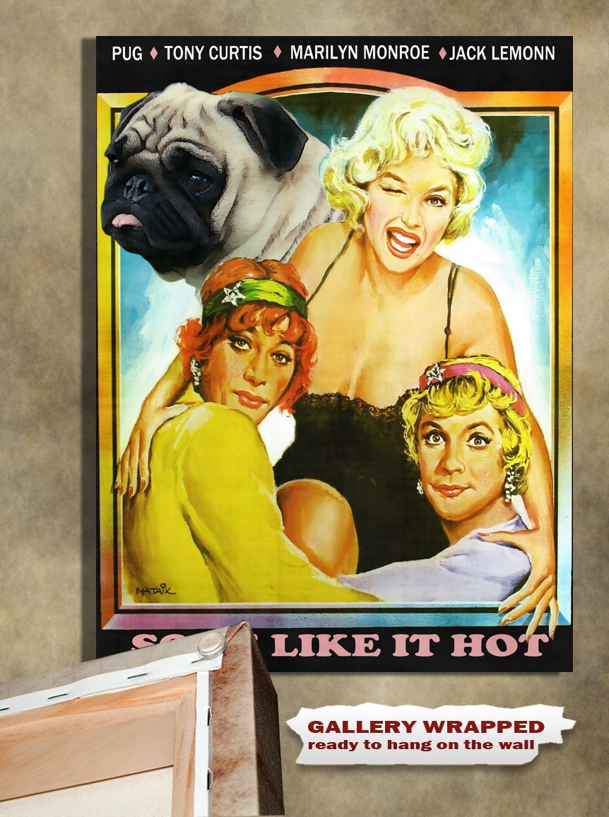 Pug Vintage Movie Style Poster Canvas Print  NEW Collection by Nobility Dogs