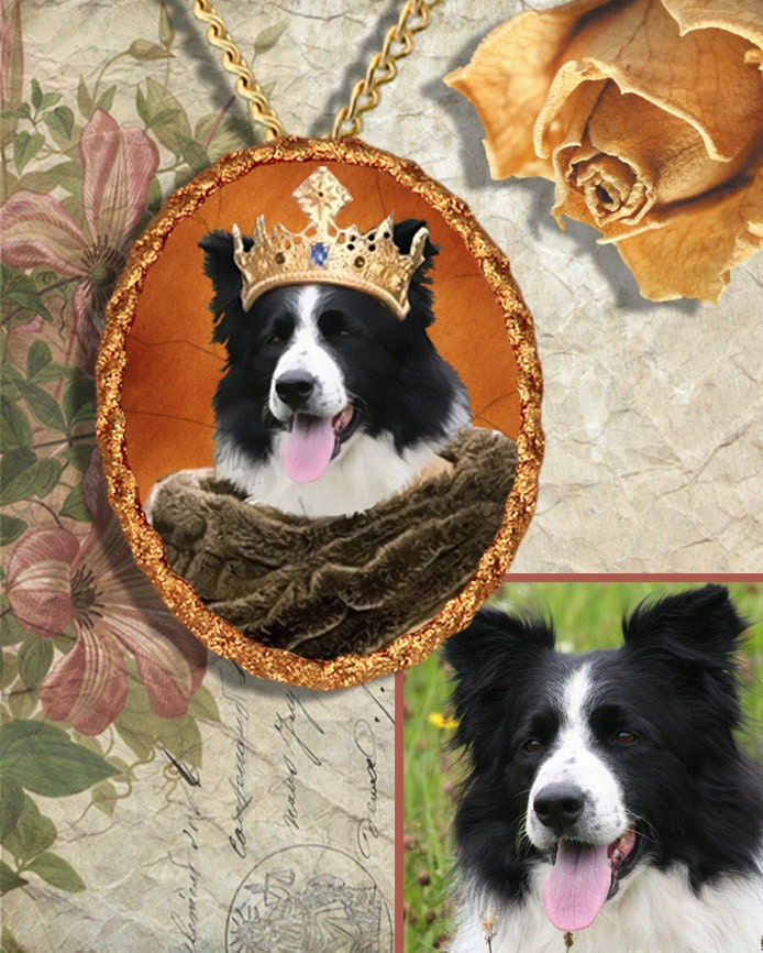 CUSTOM Original Nobility Dog ,Cat Portrait with a PENDANT or BROOCH by Nobility Dogs