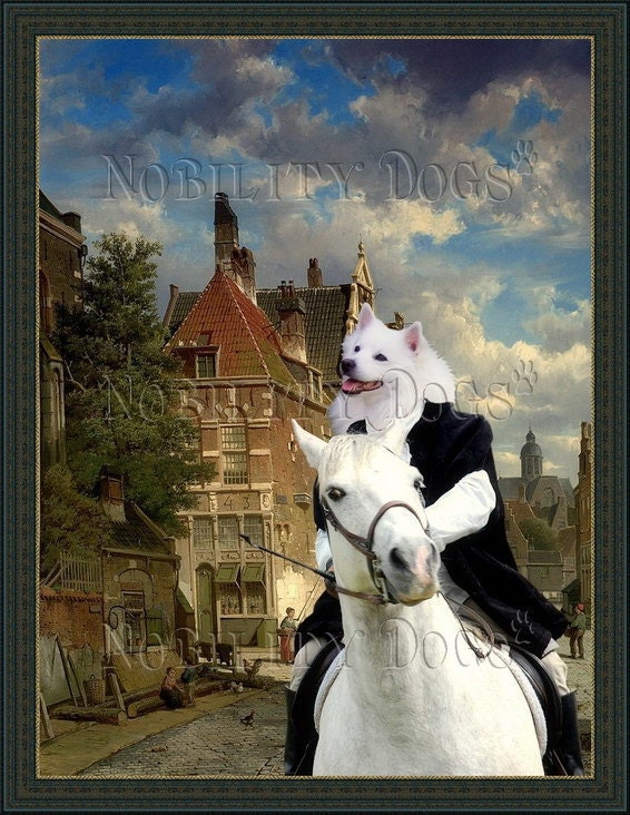 American Eskimo Dog Fine Art Canvas Print by by NobilityDogs