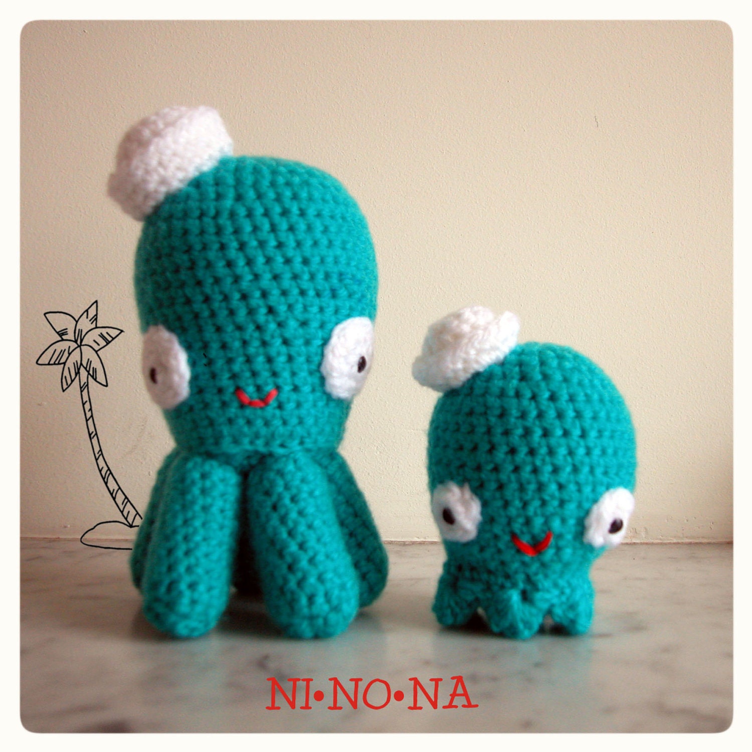 Sailor Octopus Family Amigurumi - set of two