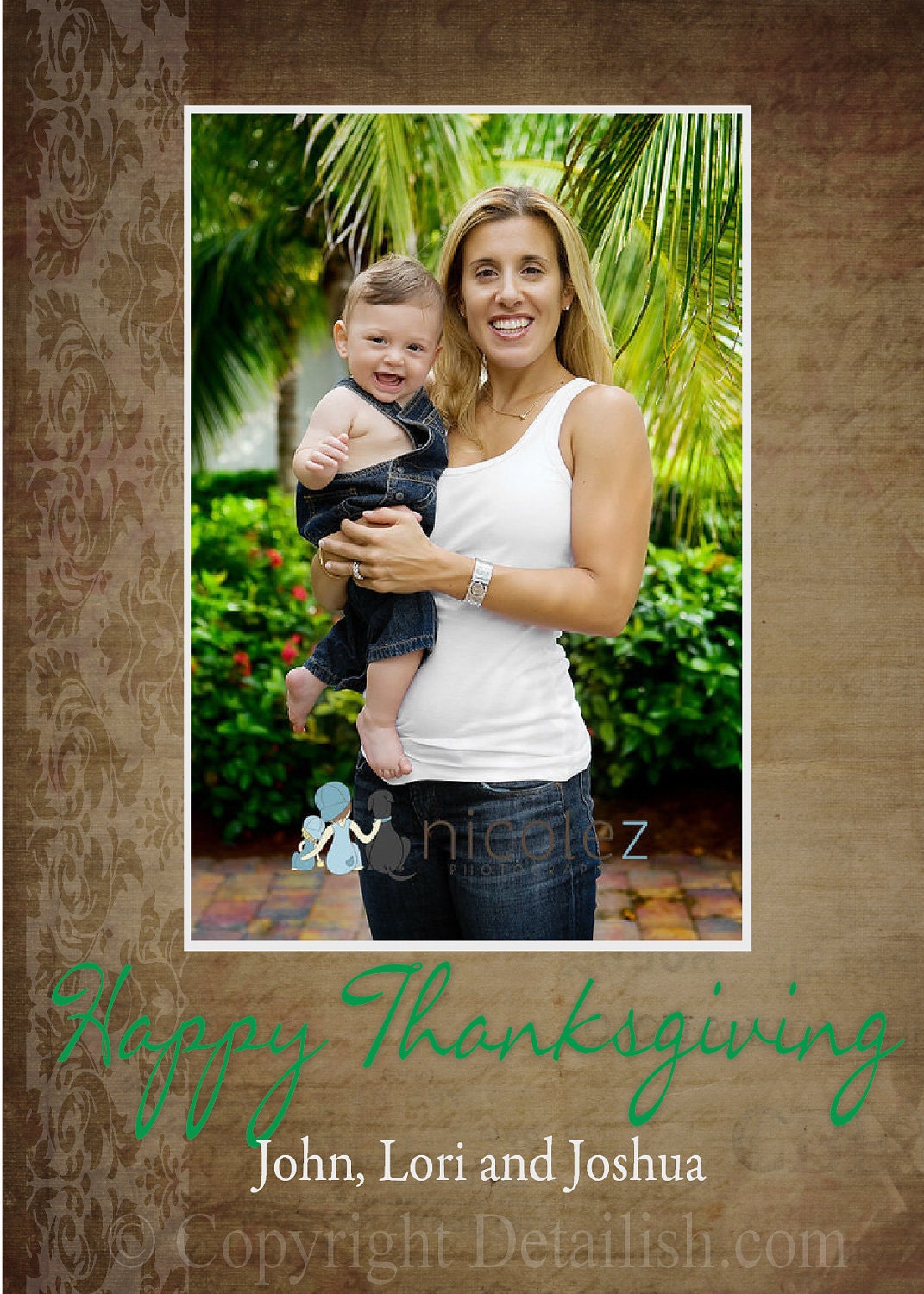 Custom Vintage Rustic Holiday Thanksgiving Photo Card - DIY Printable Uprint Il_570xn