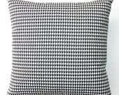 Premier Prints Black and White Houndstooth Pillow Cover- 16x16 inches- Hidden Zipper Closure