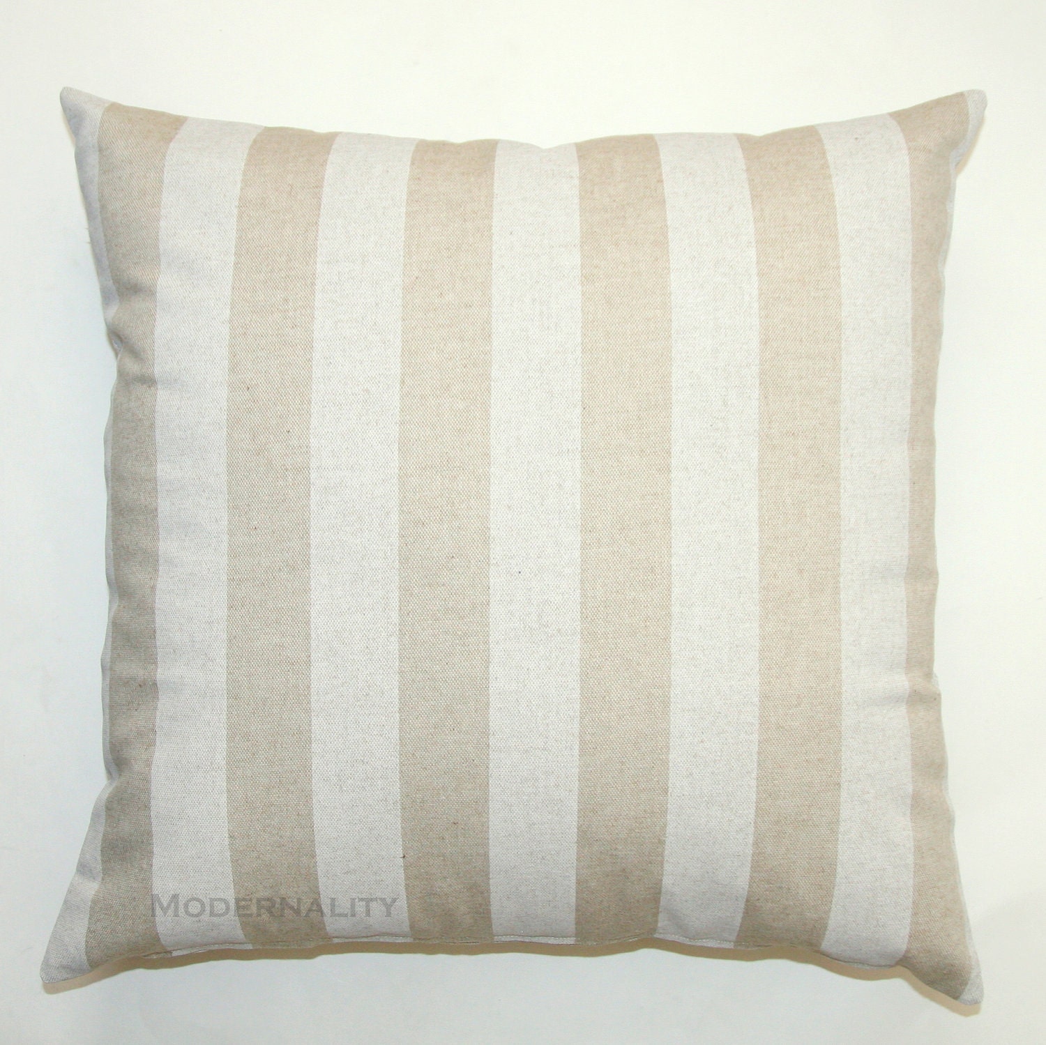 Premier Prints Beige and Cream Striped Pillow Cover- 16x16 inches- Hidden Zipper Closure