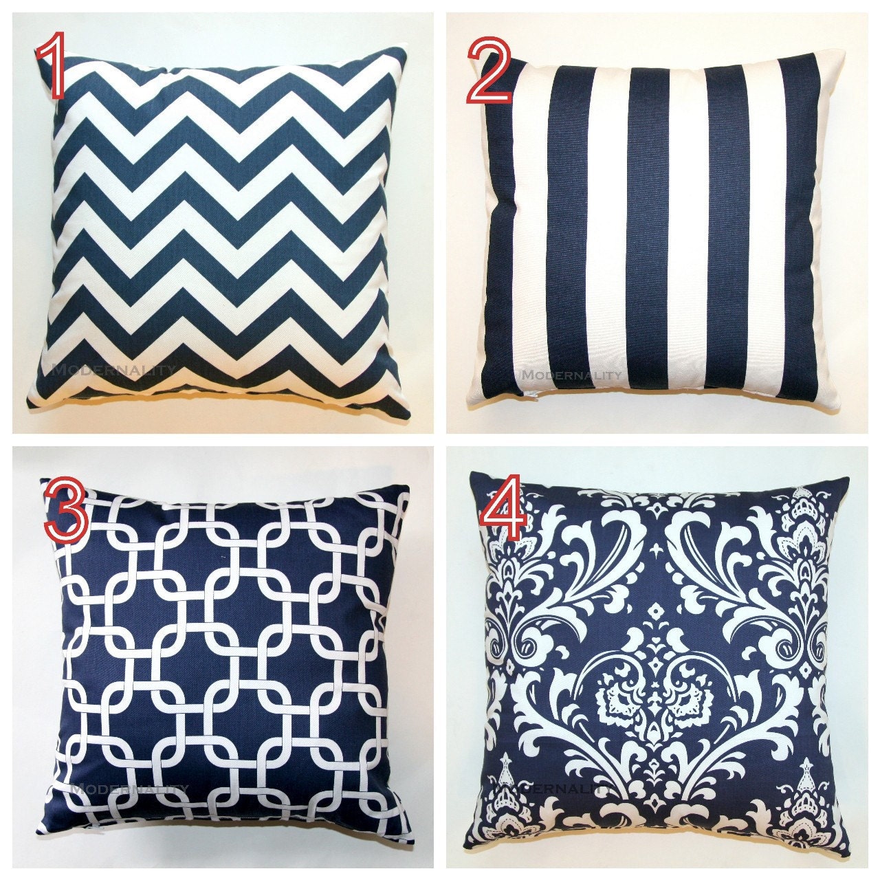 Premier Prints Navy Lumbar Pillow Cover- 12x16 or 12x18 inches- Hidden Zipper Closure- You Choose
