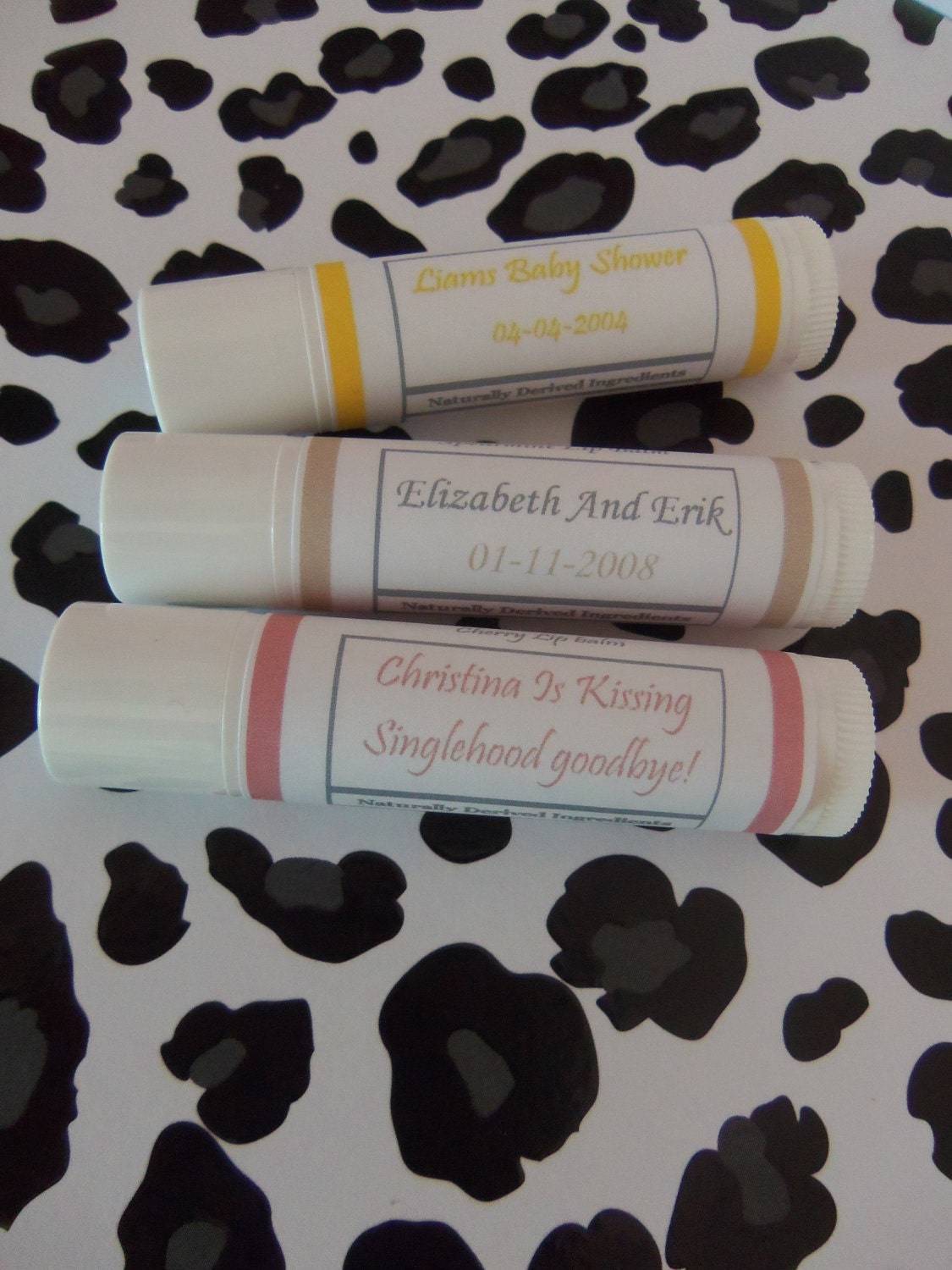 Lip Balm Wedding Bridal Baby Shower - 50 Quantity - Custom Information- Soothing No Mess Lip Balm