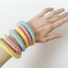 crochet necklace rope lariat pastel neon spring fashion yellow pink blue kawaii candy supersweet