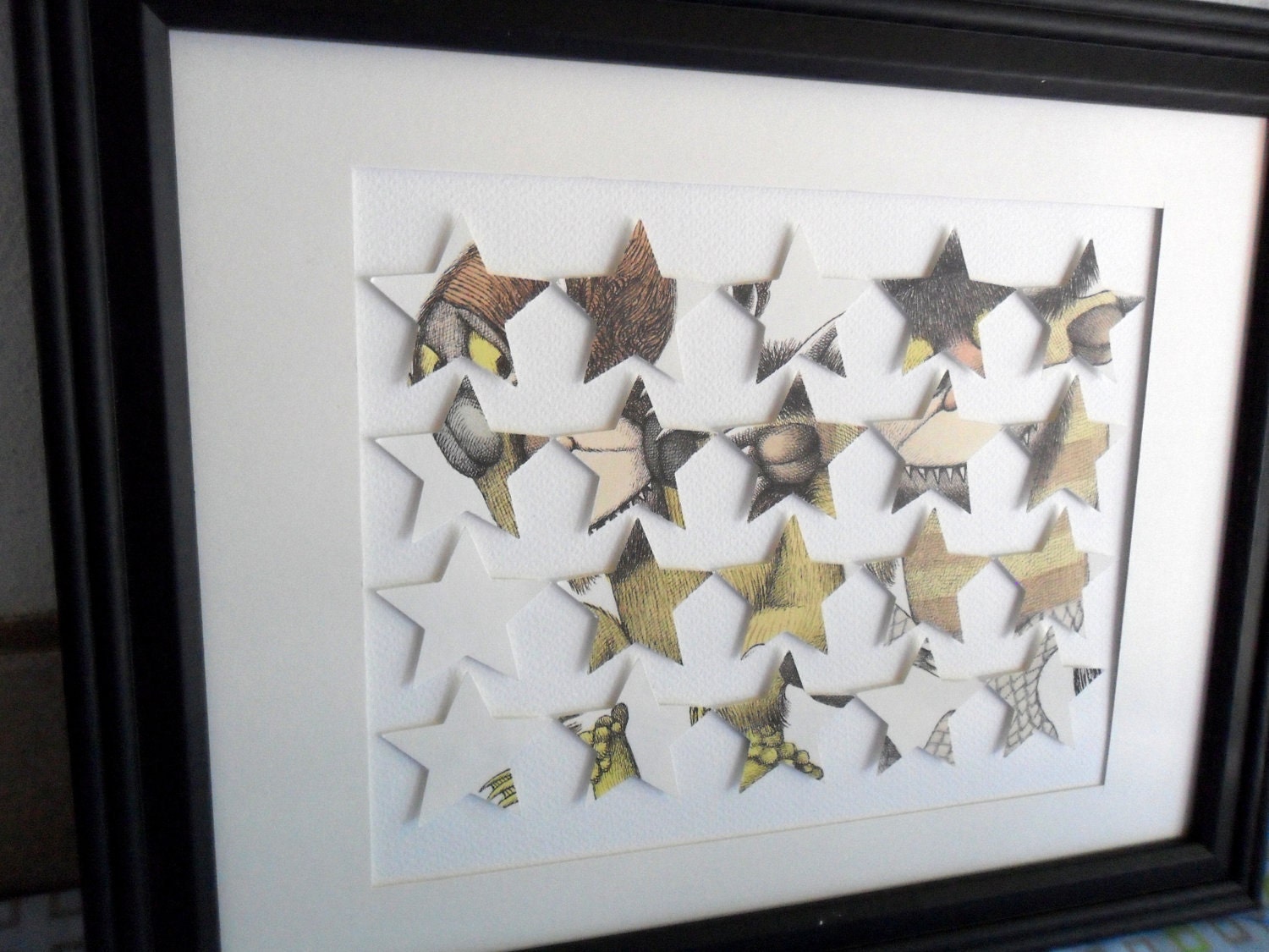 FREE SHIPPING 3D Where the Wild Things Are Star Framed Art 10x13