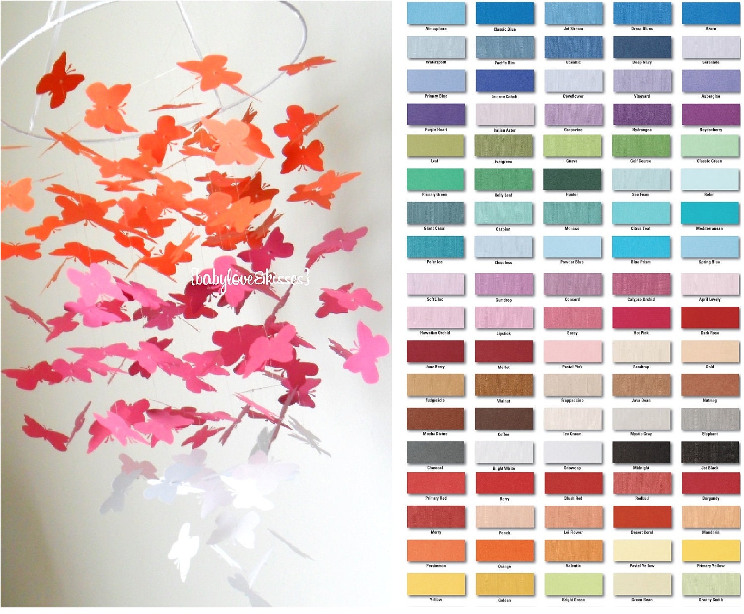 FREE SHIPPING Custom Graduated Butterfly Mobile. Choose Your Colors.