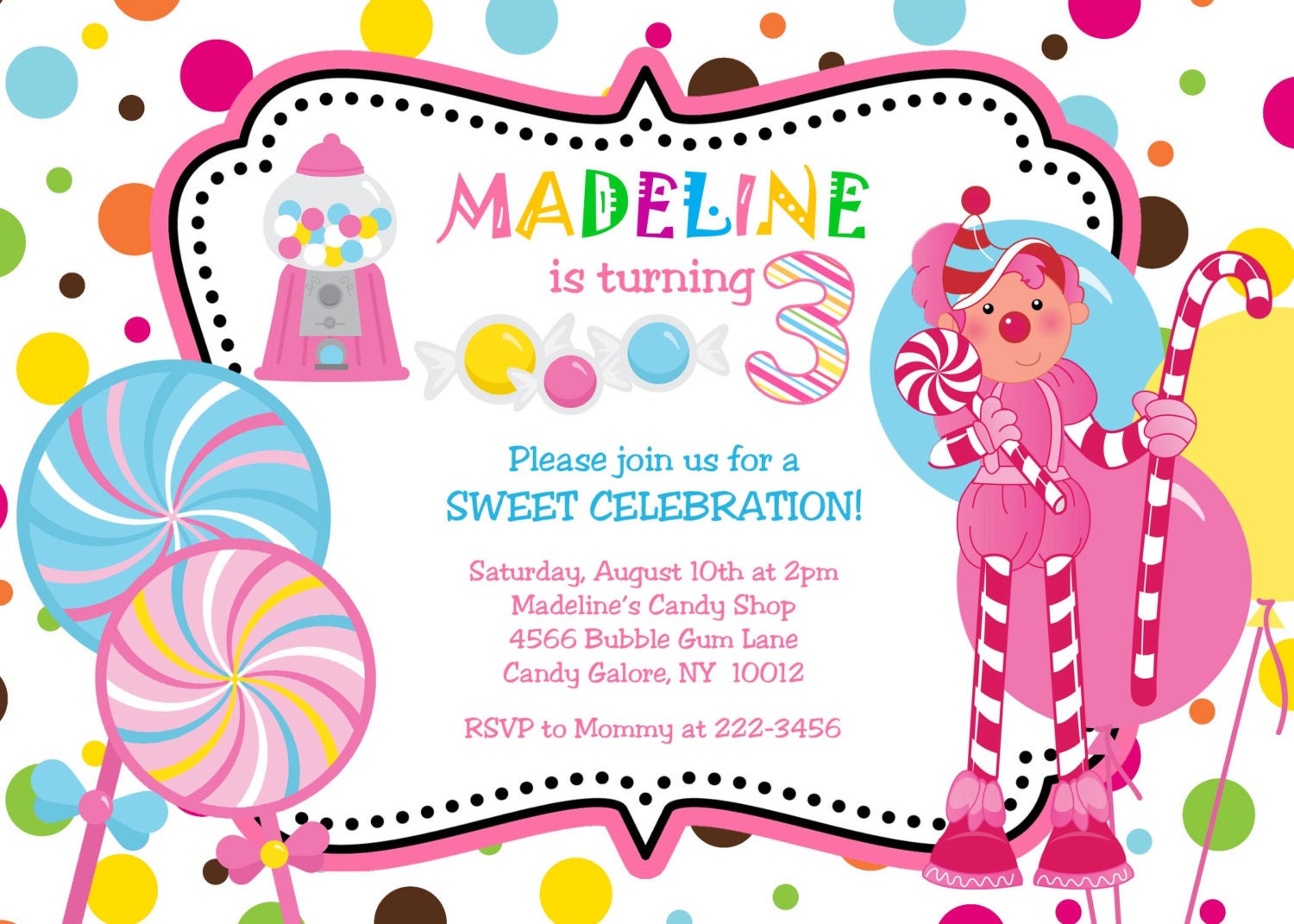 Candy Party Invites