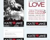 custom wedding invitation set - celebrate love - diy printable file