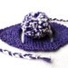 Pom Pom Cat Hat - Purple and White