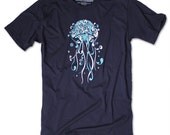 Jellyfish T-Shirt - Navy - American Apparel