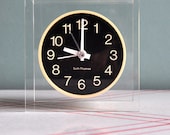 HOLD FOR NIXON - Seth Thomas Modernist Floating Lucite Clock