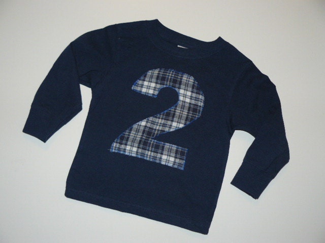 Boys 2nd Birthday Long Sleeve Tee - Navy