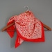 Red Heart Scarf Valentine Square Vintage