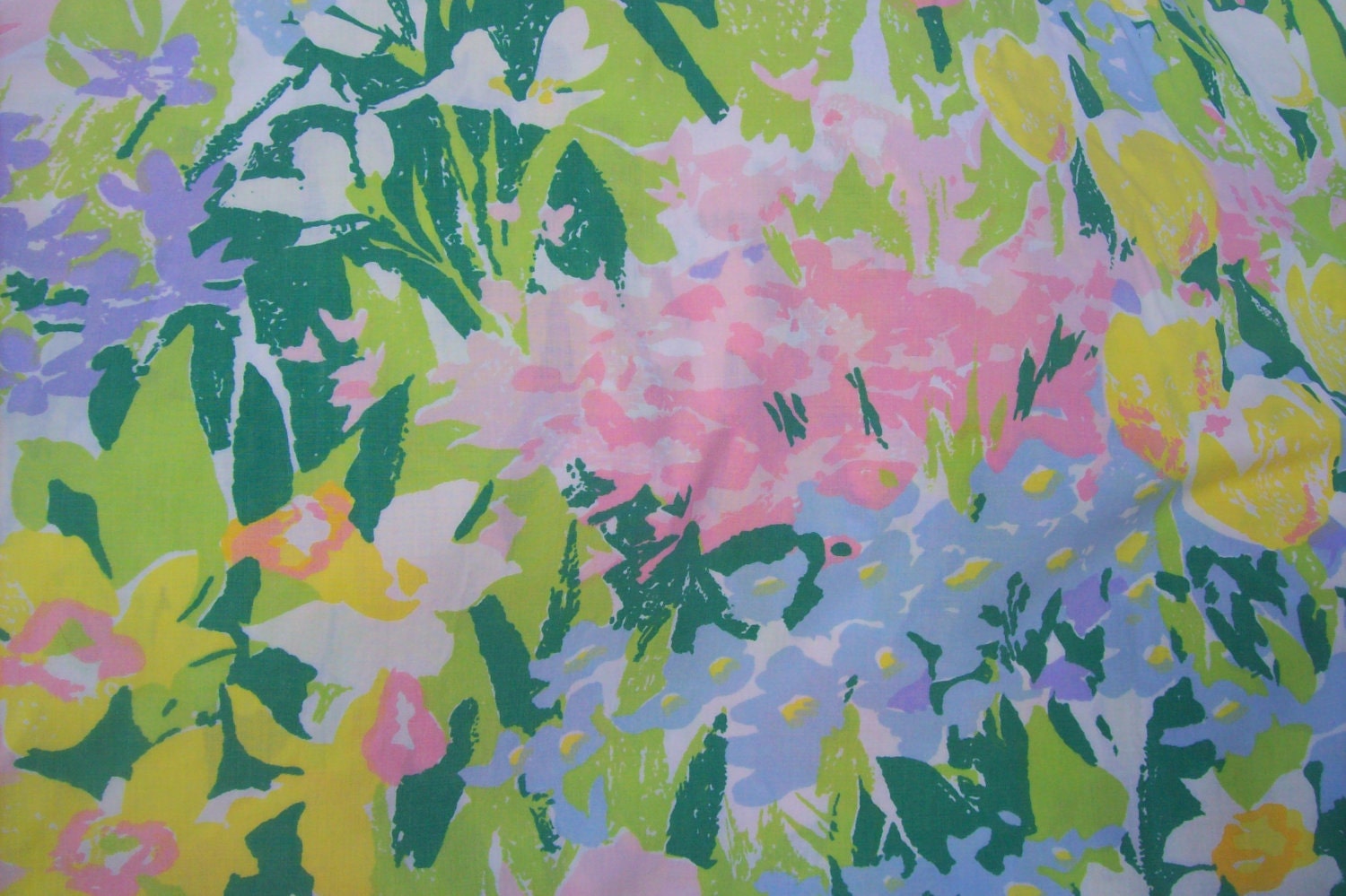 Funky Floral Vintage Sheet- Twin Fitted Sheet- Vintage Sheet