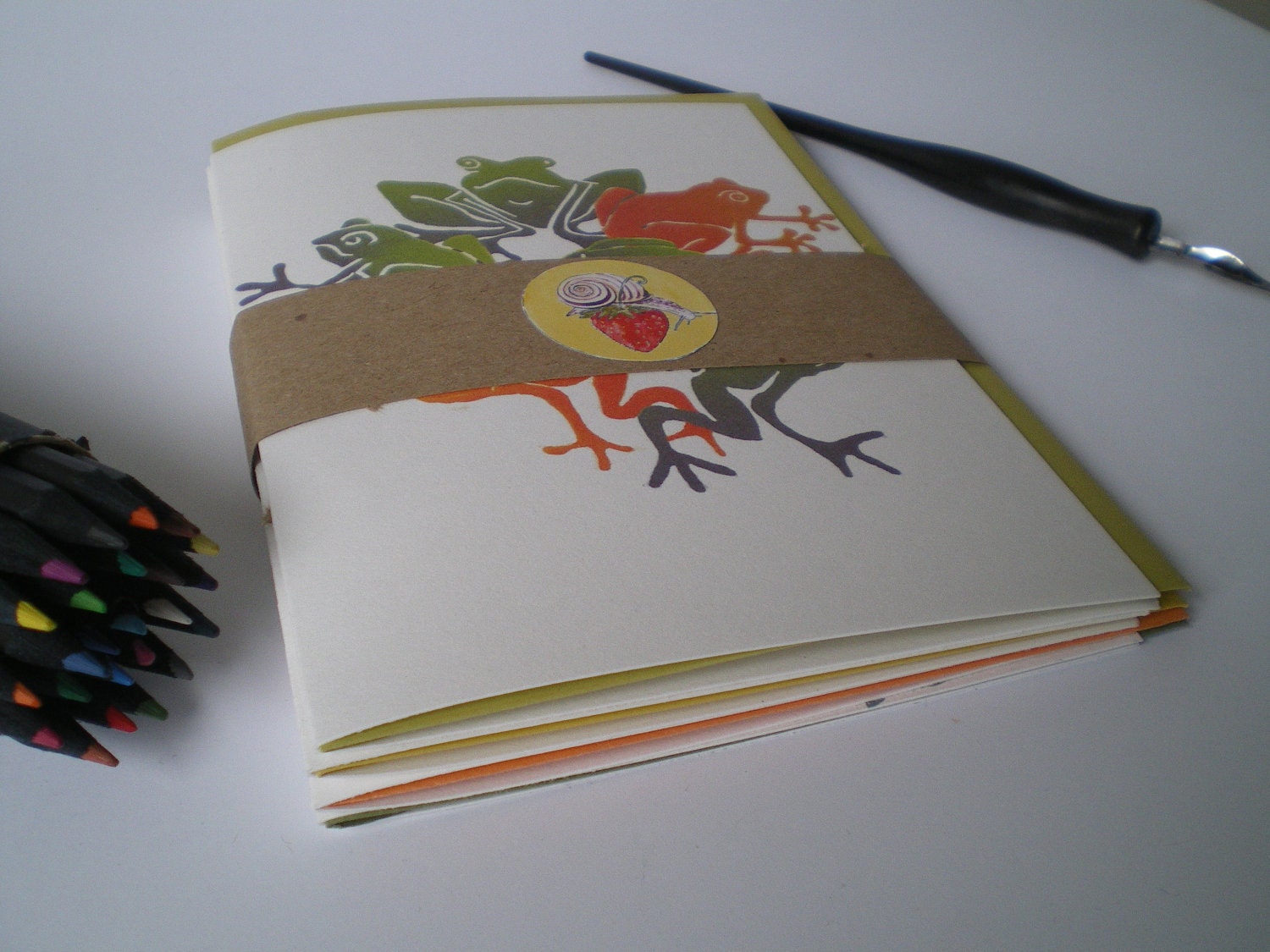 Frogs, Pack of 4 note cards
