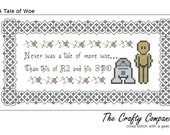 A Tale of Woe - R2D2 and C3PO - Star Wars Inspired PDF Cross Stitch Pattern - instant download