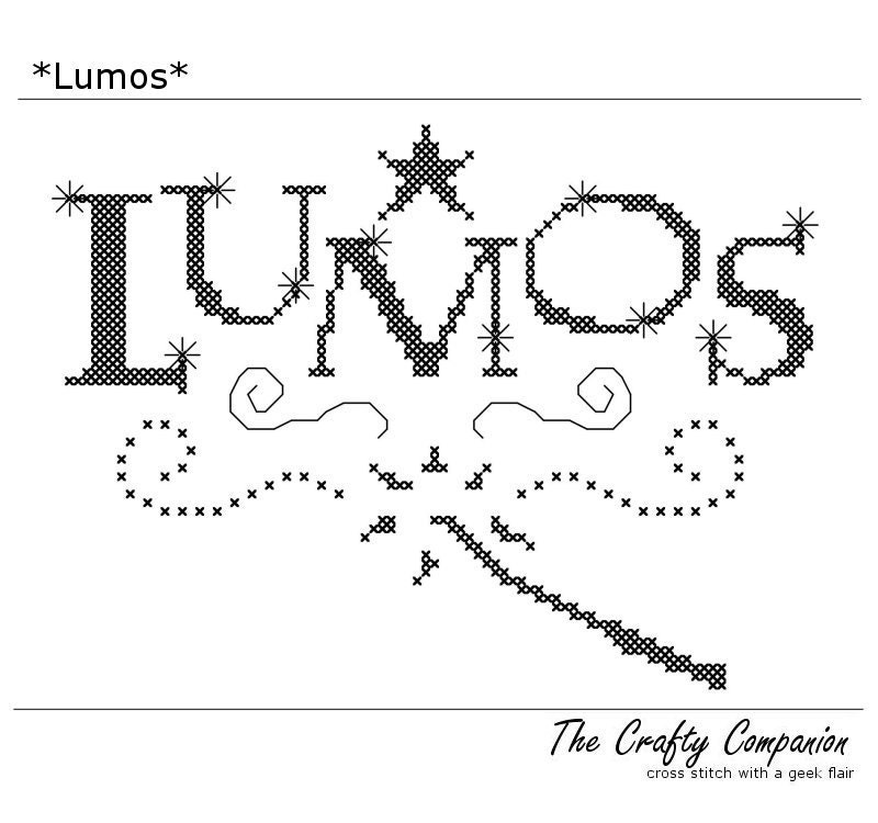 Lumos - Harry Potter Inspired PDF Cross Stitch Pattern - INSTANT DOWNLOAD