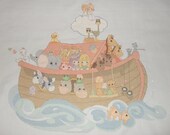 Completed Precious Moments Noah's Ark Baby Cross Stitch-SALE PRICE