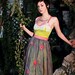 Chartreuse Silk Dress with optional nunofelted overskirt, size small