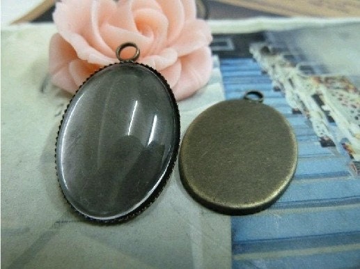 20 pcs 18x25mm Antique Bronze  Cameo Cabochon Base Setting Tray Blanks Pendants Charm Pendant D295
