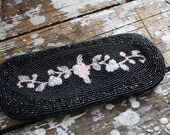 Hand Beaded Purse Antique Glass Case Eyeglass Case Beaded Case