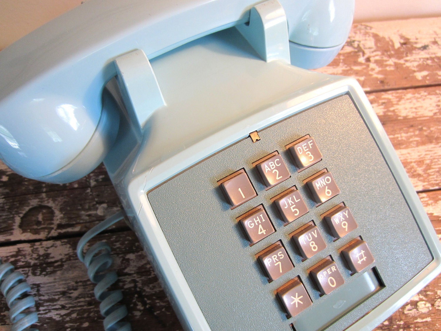 Vintage Phone Turquoise Western Electric Push Botton Phone