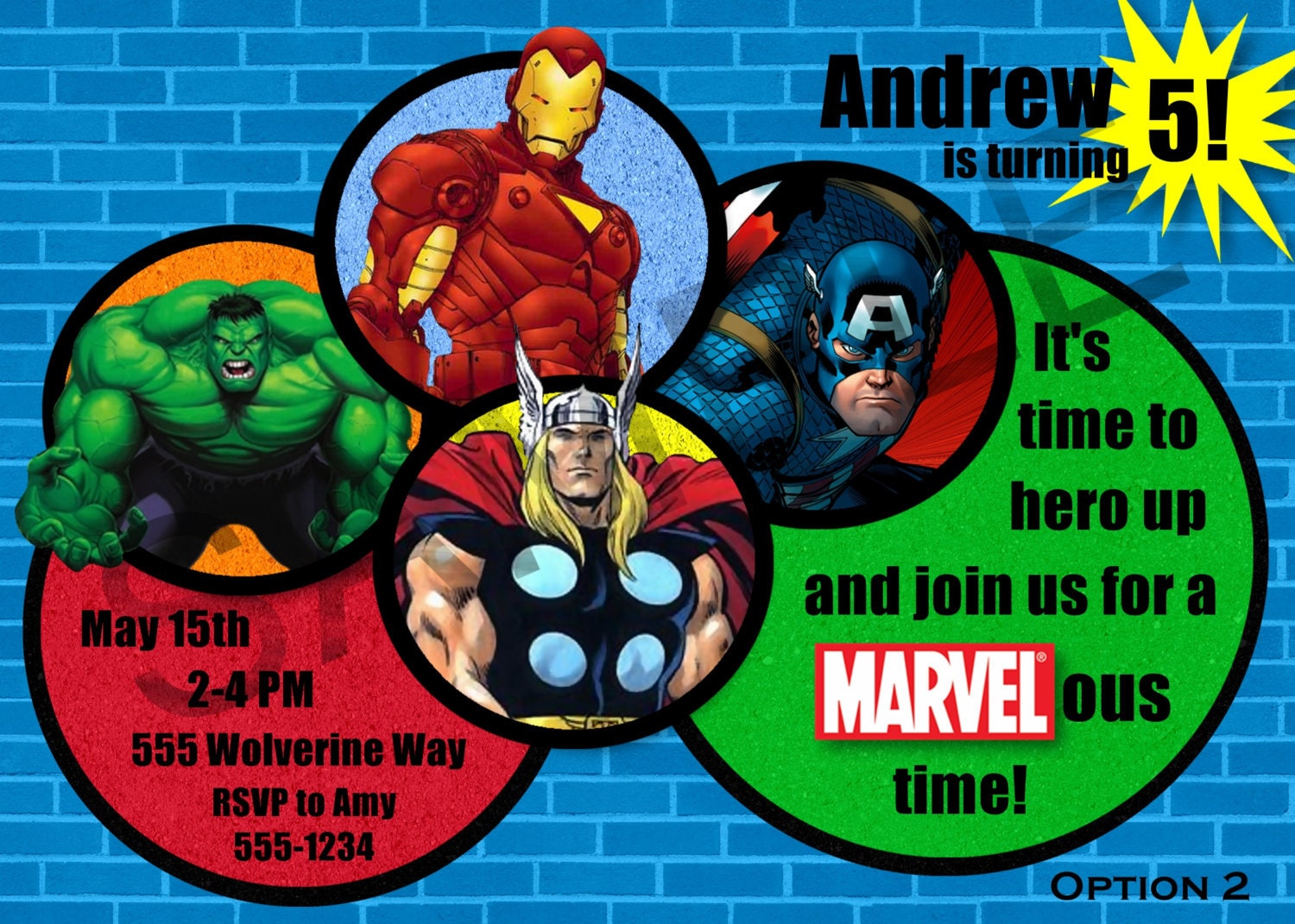 Marvel Avengers Birthday Party Invitation - Digital File