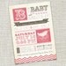 Vintage Retro Baby Shower Invitation (PRINTABLE)