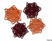 Crocheted flower coasters, a set of 4