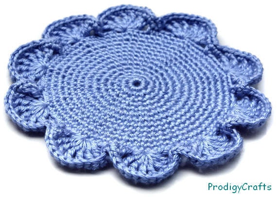 Hand-made Blue Rose Coaster, a set of 2