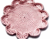 Hand-made Pale Pink Rose Coaster, a set of 2